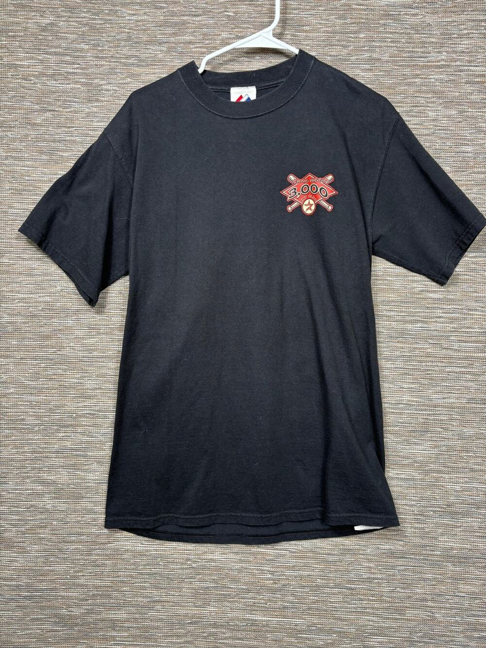 Houston Astros Shirt Mens Medium Black MLB Baseball Majestic Biggio 3000 Club